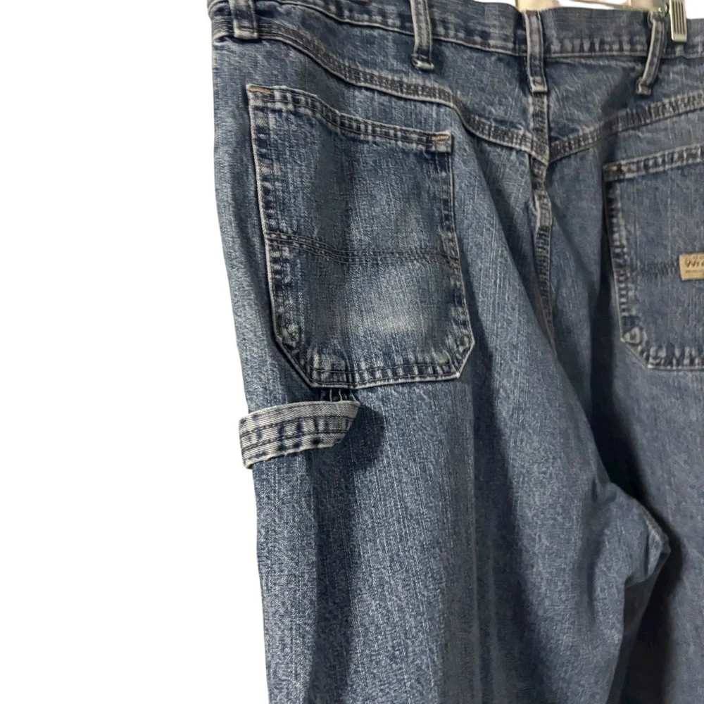 Wrangler Men’s Y2K Blue Cargo Carpenter Denim Jean Shorts Size 40 💯 Cotton  ,